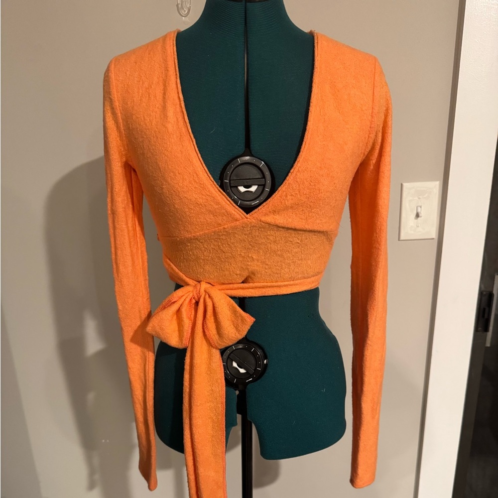 Urban Outfitters Out From Under Orange Wrap V Neck Top
